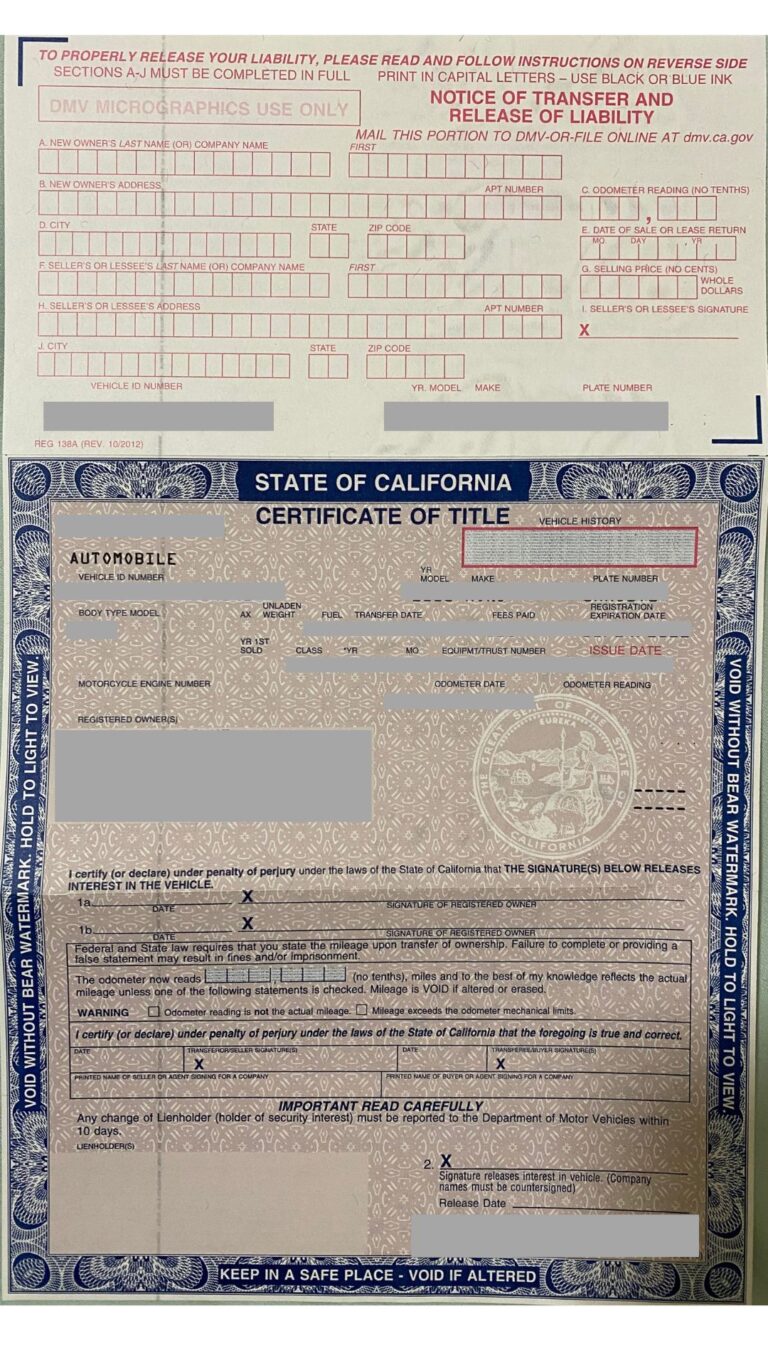 【アメリカで車両登録】個人売買時のピンクスリップの書き方や名義変更手順をご紹介